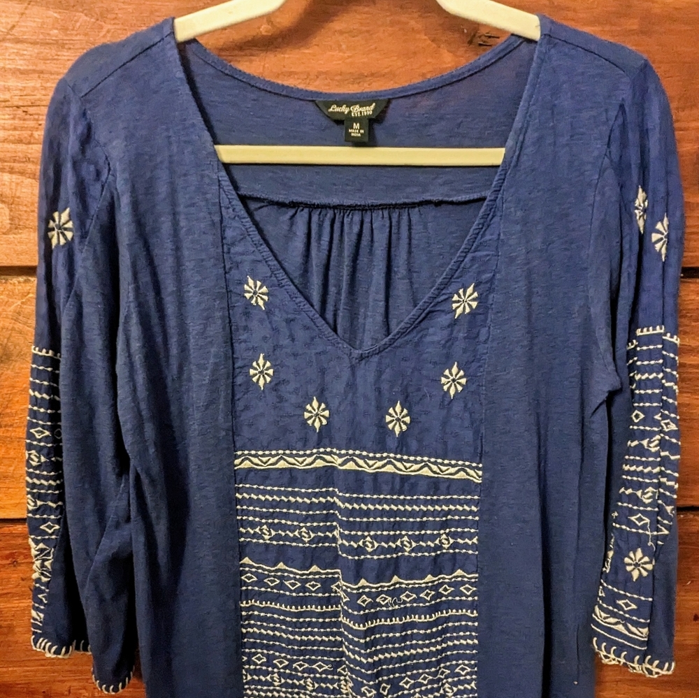 Lucky Brand Embroidered Top